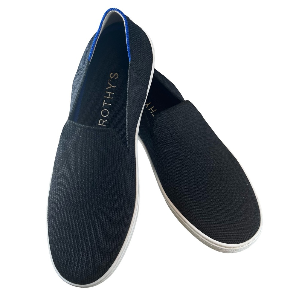 Rothy's Womens‎ The Sneaker Black Solid Slip On Knit Casual Eco Friendly Size 9